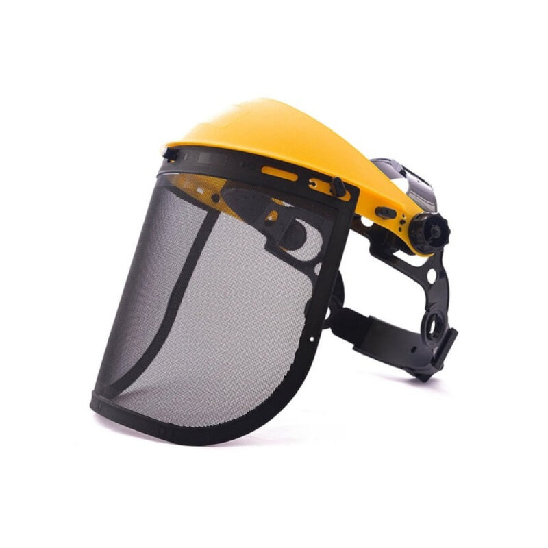 Protetor facial Suporte com catraca + Malha de aço